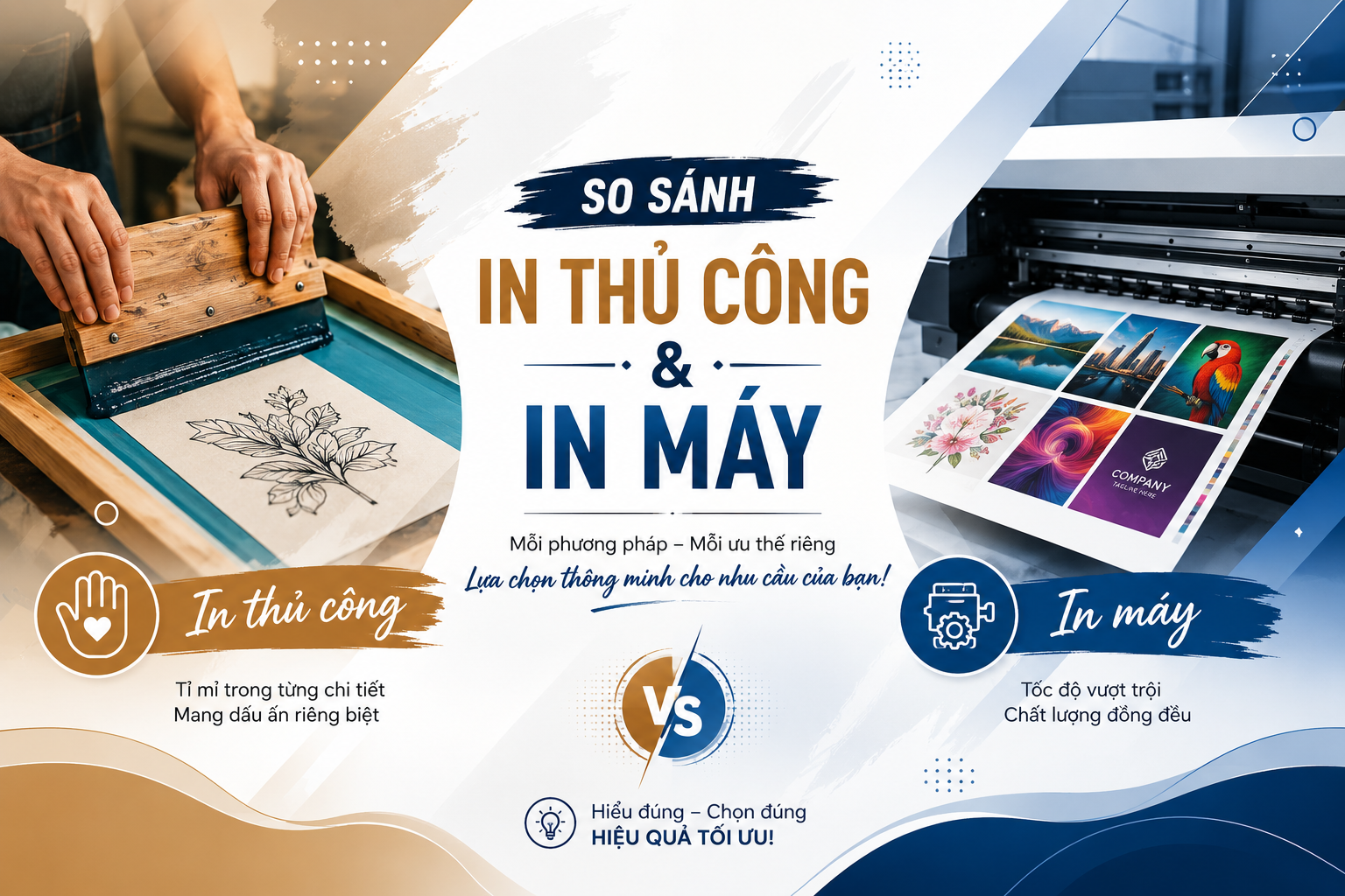 In thủ công và in máy – Đâu là lựa chọn phù hợp?
